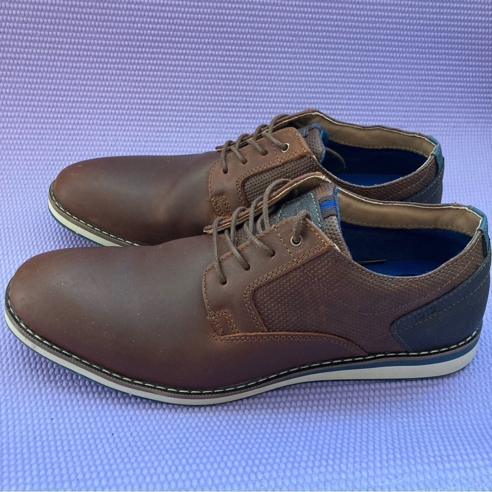 Nunn Bush Circuit Plain Toe Leather Oxfords Brown 2 -Tone Men’s 10M - Picture 3 of 8